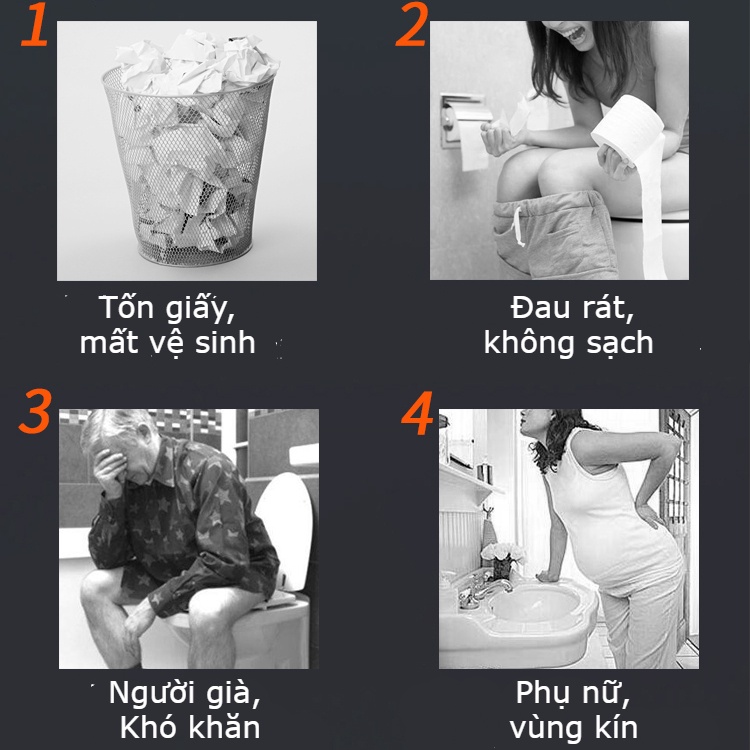 Vòi Xịt Toilet Vòi Rửa Mông Thông Minh Giúp Tự động Rửa Sau Khi đi Vệ Sinh, Lắp Vừa Mọi Loại Bồn Cầu Có Sẵn