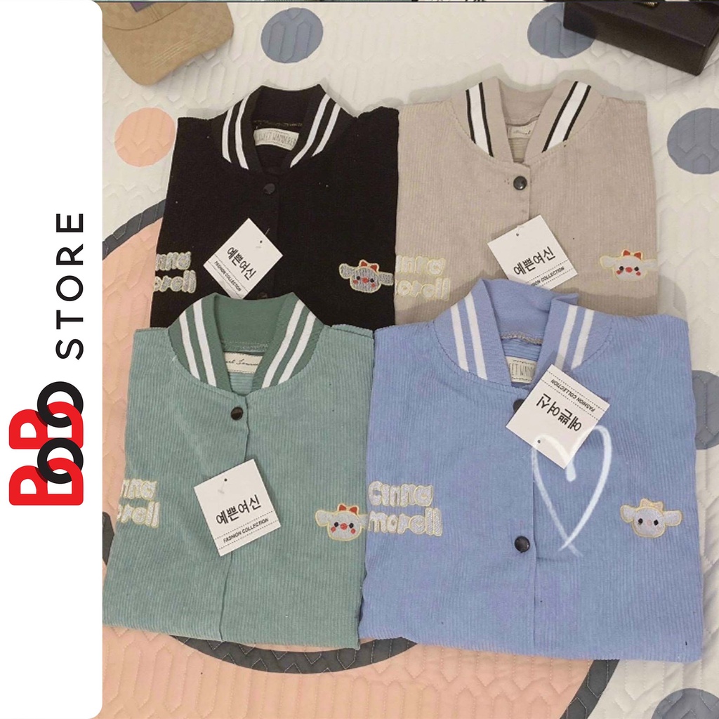 Áo khoác bomber nhung tăm form rộng phong cách Hàn Quốc dành cho nam nữ unisex - BoBo Store