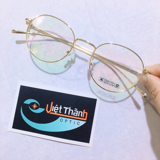 Gọng Kính cận tròn vintage full kim loại tốt lắp đc cận thời trang