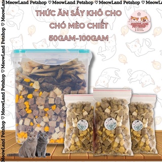 Thức ăn sấy khô cho chó mèo 100gam