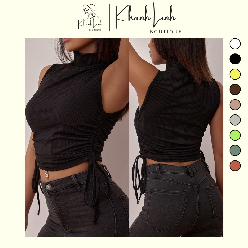 Áo Croptop Lọ Rút Dây Bên Hông 2 Lớp Siêu Phẩm Siêu Xinh Siêu Rẻ