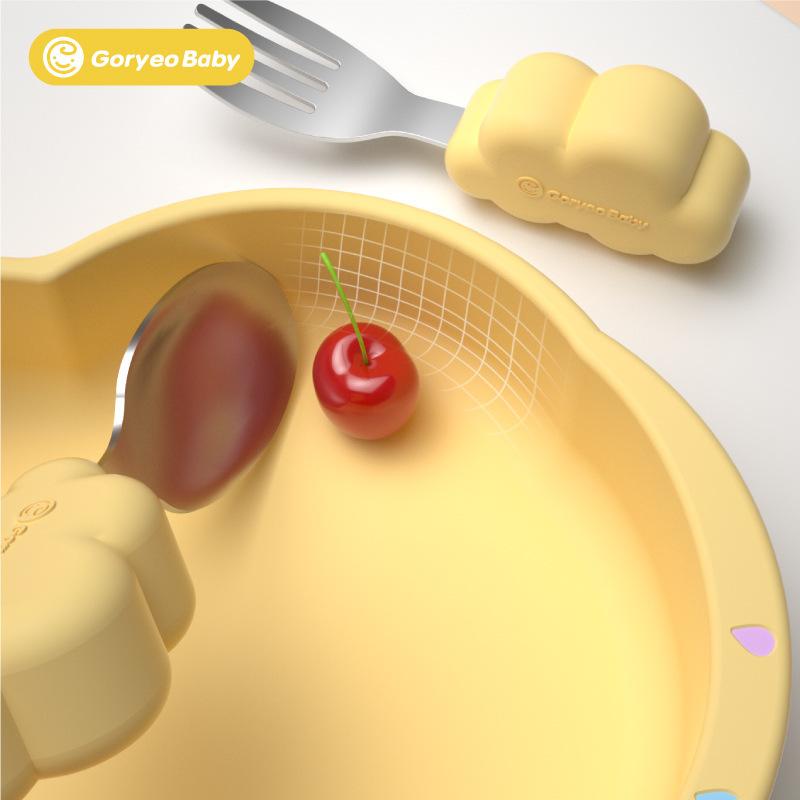 Khay ăn dặm Goryeo Baby silicone mẫu mới hình đám mây có đế chống trượt 650ml - Timikid