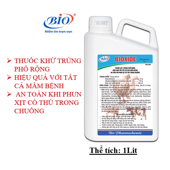 BIOXIDE 1L. Sát trùng chuồng trại