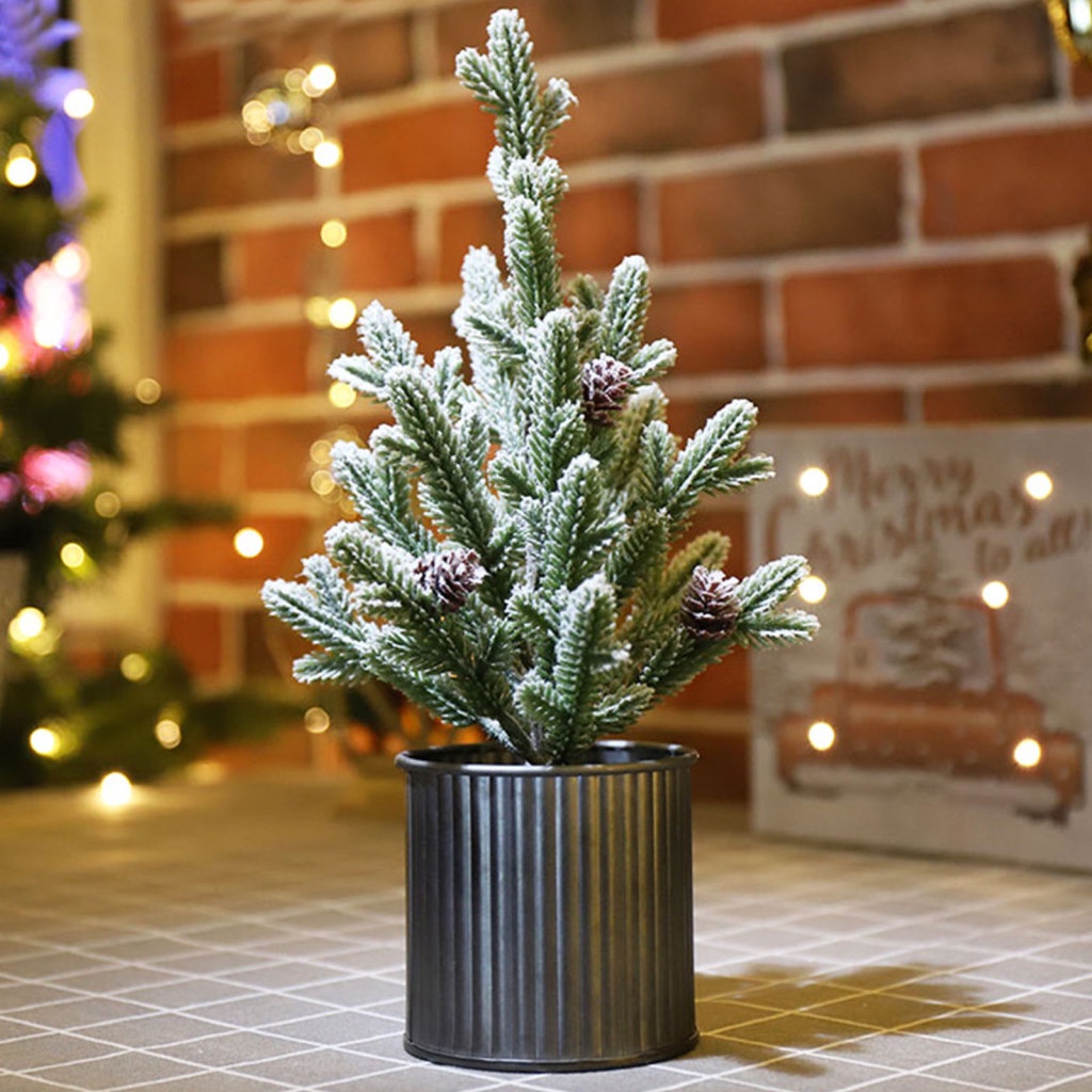 Cây Thông Giả Bằng Sắt PE 19X30.4Cm Dùng Trang Trí Giáng Sinh