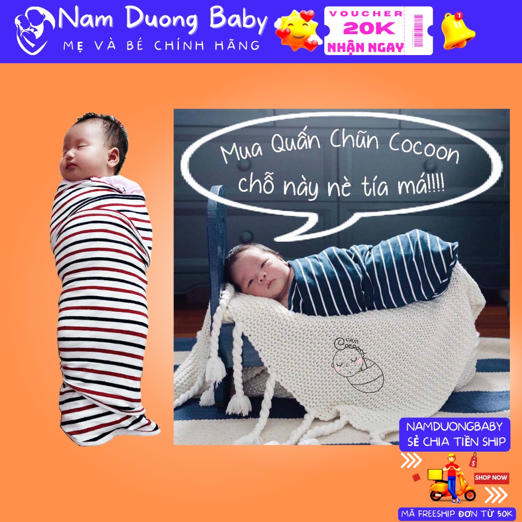 Quấn Chũn Cocoon Thương Hiệu Chính Hãng Hà Chũn [Giúp bé ngủ sâu giấc không giật mình]