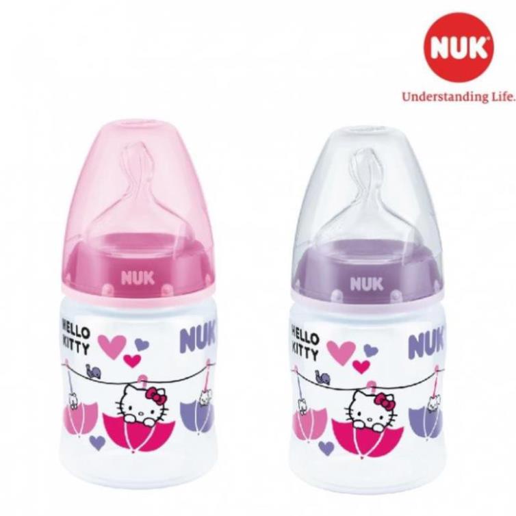 Bình sữa NUK Hello Kitty Premium choice+ nhựa PP núm ti S1 - M 150ml, 300ml