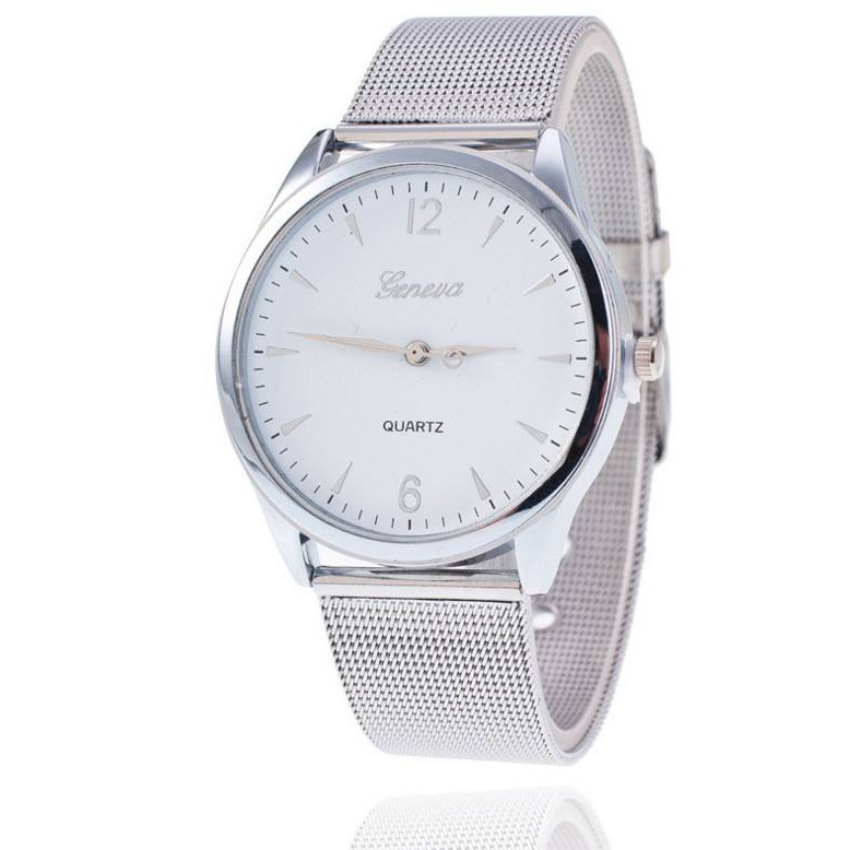 Đồng hồ thời trang nam nữ Geneva dây lưới vàng và bạc S1 | BigBuy360 - bigbuy360.vn