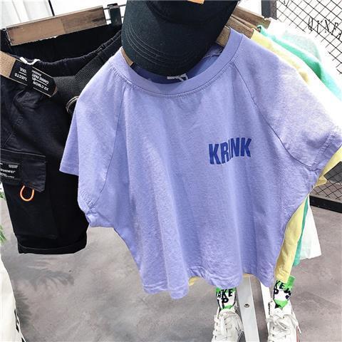 Áo thun ngắn tay in họa tiết phong cách Hàn Quốc đáng yêu cho trẻ em