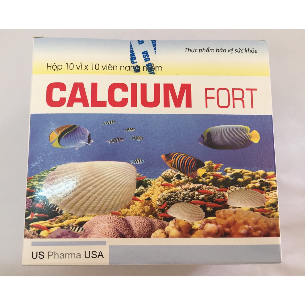 VIÊN UỐNG Canxi CALCIUM FORT HỘP 100 VIÊN bổ sung calci, D3, E, DHA, EPA cho cơ thể