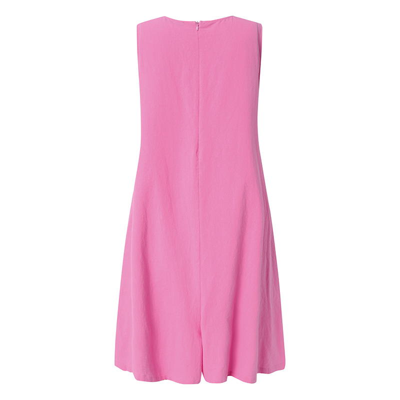 Jumpsuit Nữ ZANZEA Ngắn Ống Rộng Không Tay Khóa Kéo Sau Lưng Thời Trang Thường Ngày