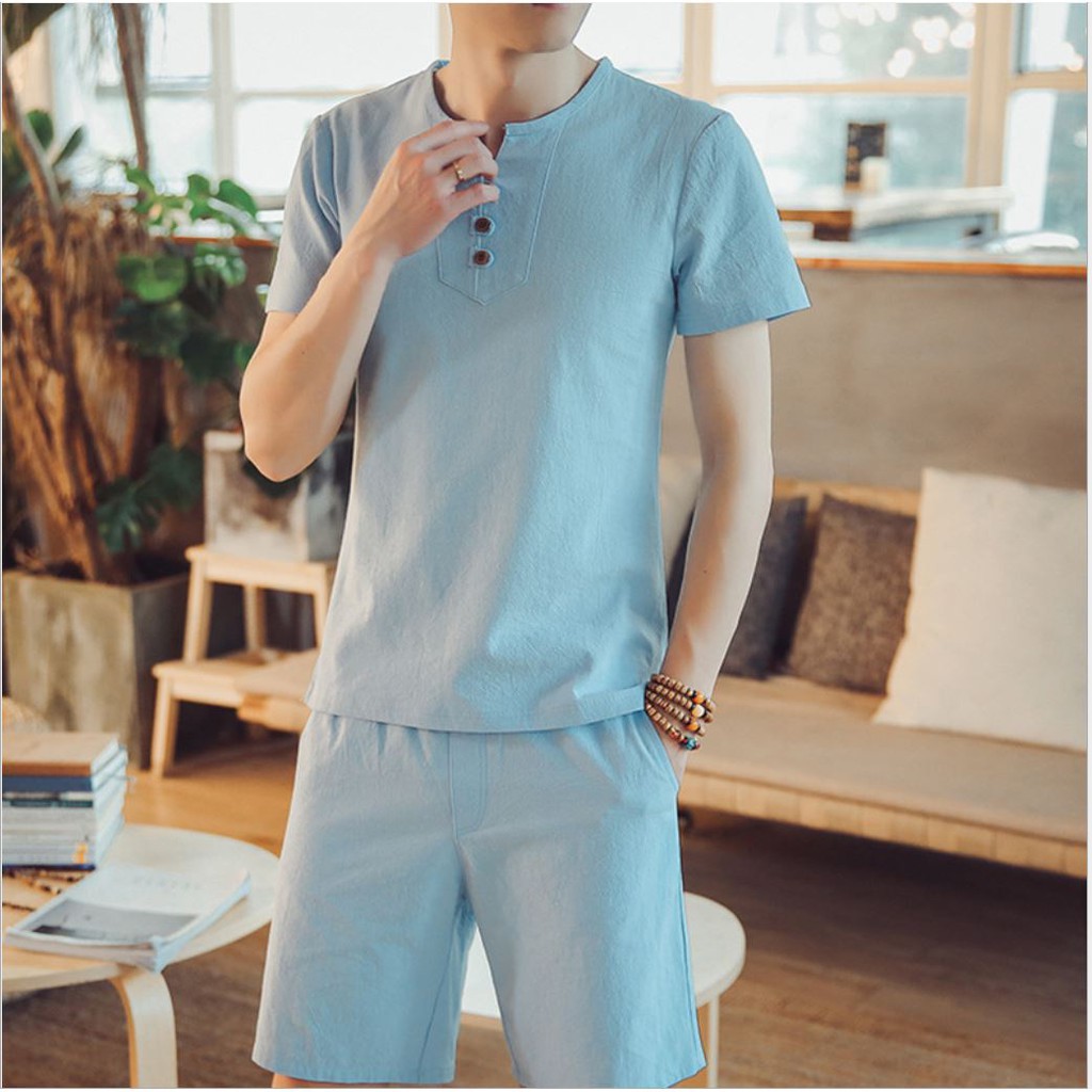 { TẶNG 1 QUẦN SỊP NAM} Bộ Đũi Nam chất liệu cao cấp , hàng nhập ( đen-Trắng-Xanh Nhạt-Xanh Than-Be) Cam