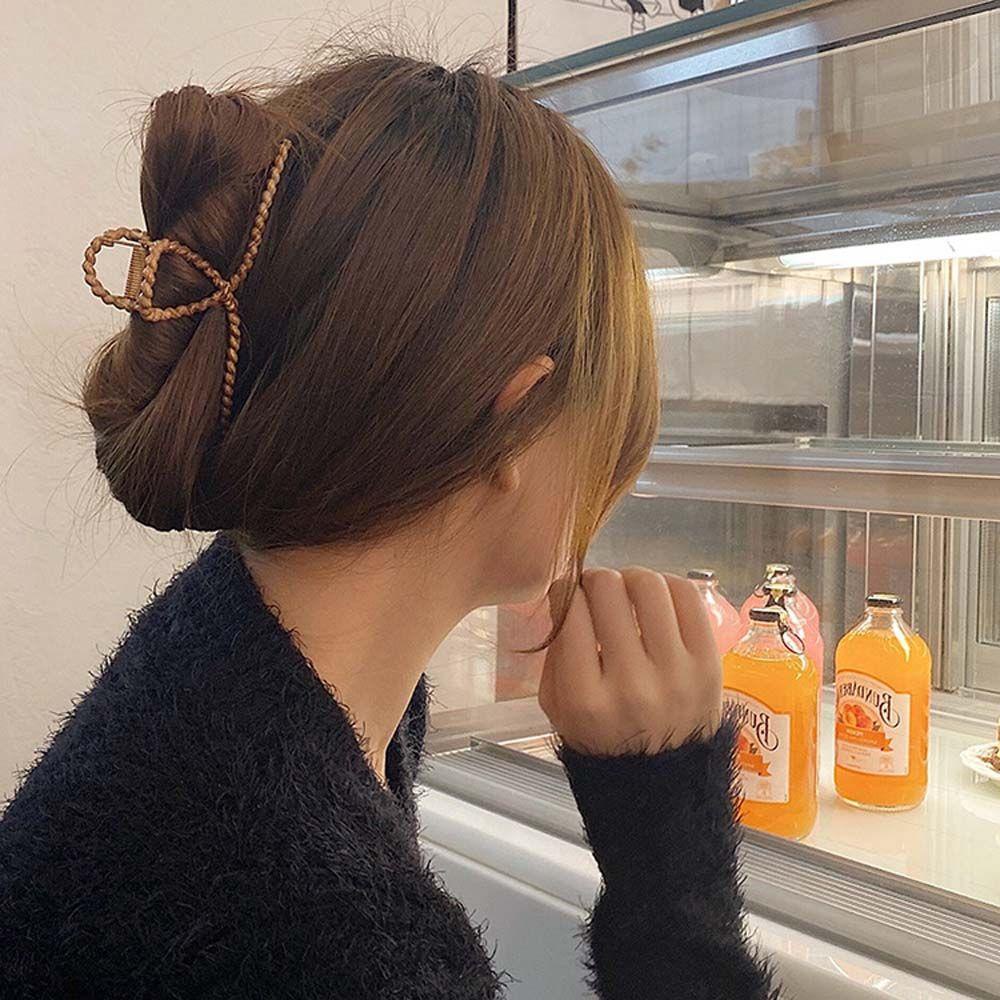 Kẹp Tóc Kim Loại Vân Gỗ Kiểu Dáng Vintage Thời Trang Thu Đông 2life