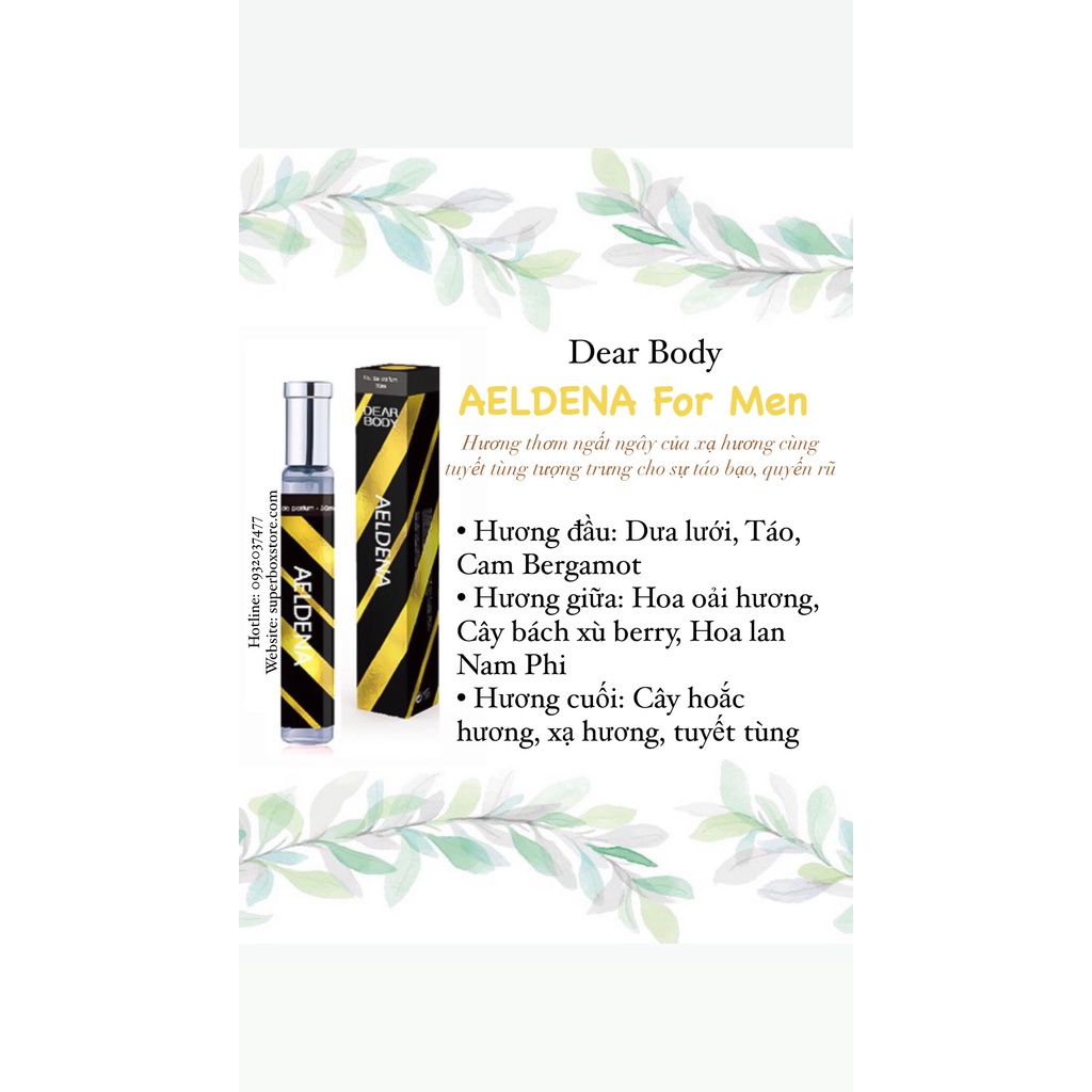 NƯỚC HOA DEAR BODY - EAU DE PARFUME 30ml - DÀNH CHO NAM -SB Startup