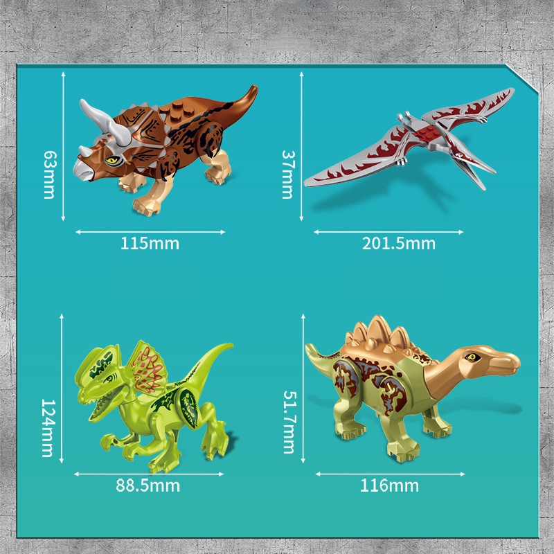 [ 8 LOÀI ] Lego khủng long Dinosaurs Rampage mô hình lắp ráp khủng long bạo chúa cho bé trai