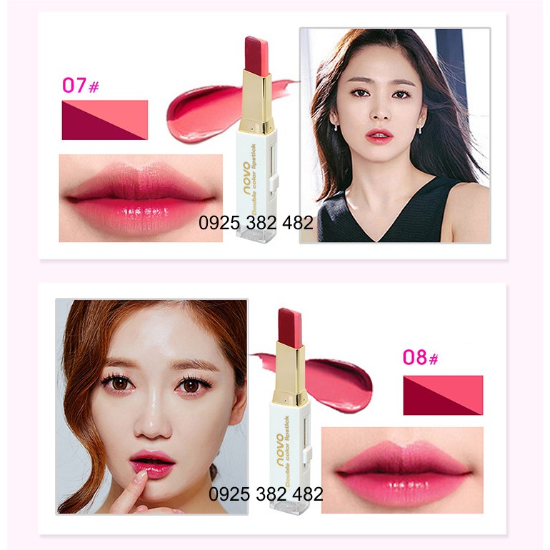 SALE SON MÔI 2 LINE NOVO - DOUBLE COLOR LIPSTICK- DATE 2021