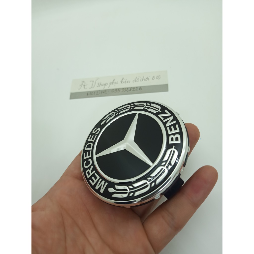 Logo chụp mâm, vành bánh xe ô tô Mercedes Benz Đường kính 75mm có 2 loại mercedes và AMG