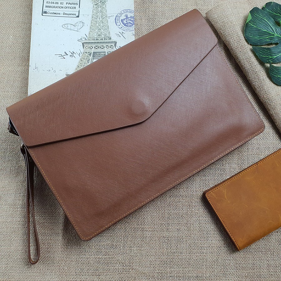 [Da Thật 100%] Ví Clutch Nam Cầm Tay Da Saffiano - Túi Công Sở Nam Cao Cấp - Bảo Hành 3 Năm | BigBuy360 - bigbuy360.vn