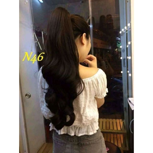 Tóc giả ngoạm xoăn dài 63cm