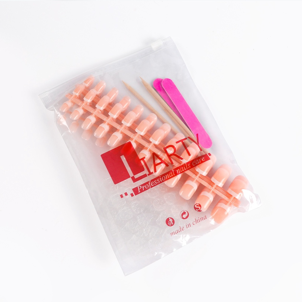 móng tay giả Set 24 móng tay giả FOREVERLILY nhiều kích cỡ thiết kế hình vuông dùng luyện vẽ