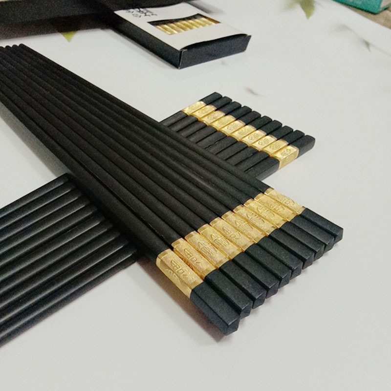 Bộ 10 đôi đũa mạ vàng xuất nhật chống mốc, chống trơn trượt