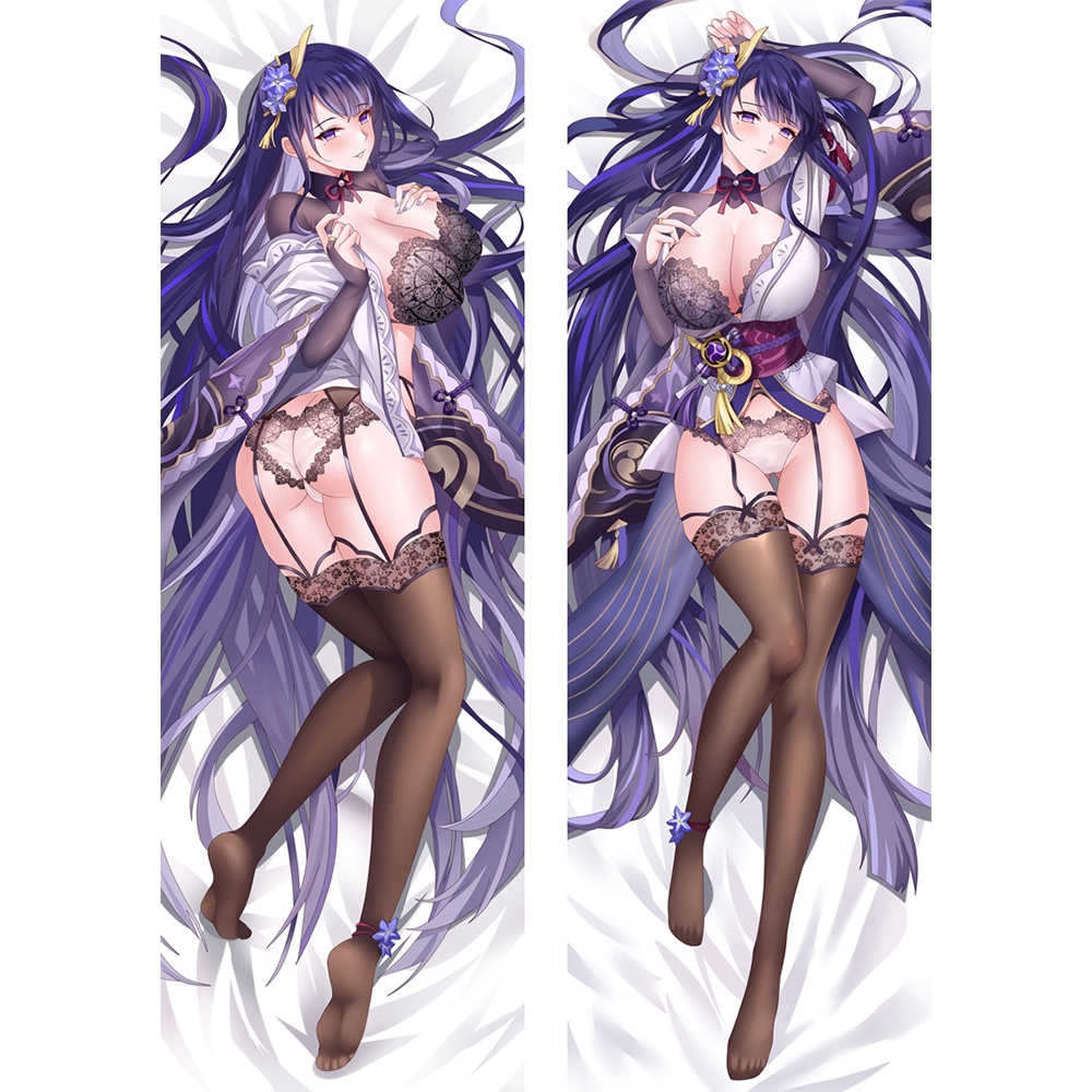 Vỏ Gối Ôm In Hình Nhân Vật Anime Genshin Va Chạm Raiden Shogun Beelzebul Dakimakura