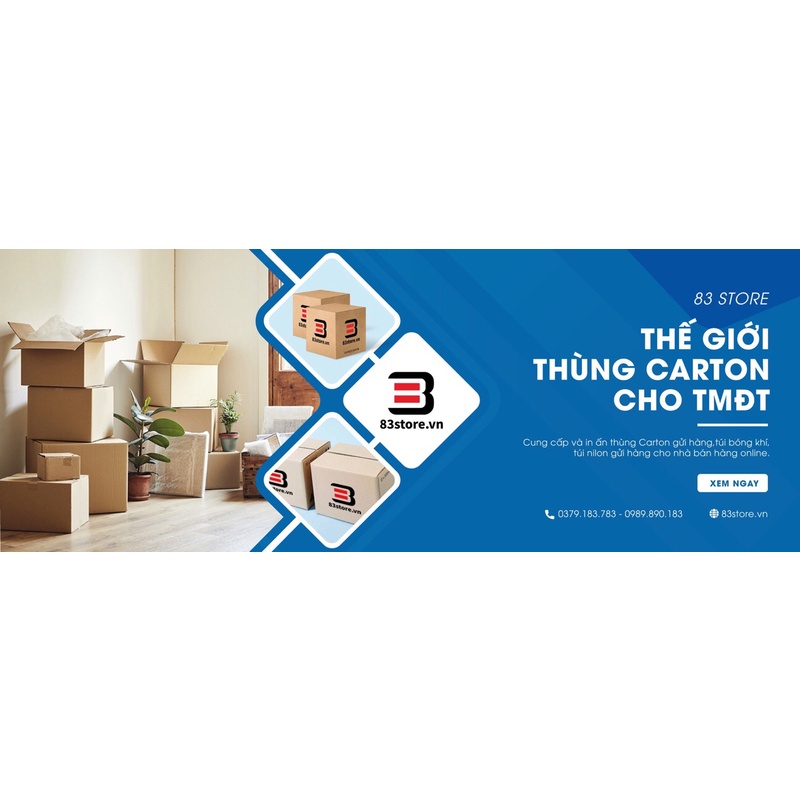 83Store- Combo 50hộp 10x10x8 hộp carton đóng hàng 10*10*8