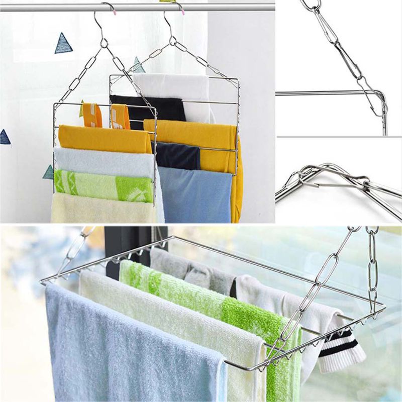 Giá Phơi Đồ Lót / Giày Dép Ban Công Bằng Thép Không Gỉ Có Thể Gấp Gọn