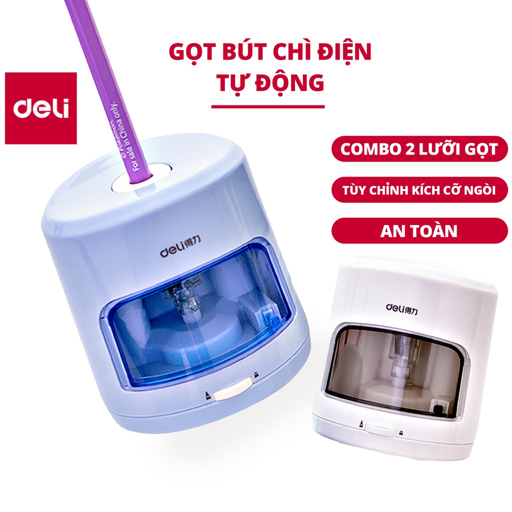 [Mã LIFEXANH03 giảm 10% đơn 500K] [Mã LIFEDELI3 giảm 50K đơn 99K] Gọt bút chì điện tự động Deli - 1 chiếc - 502