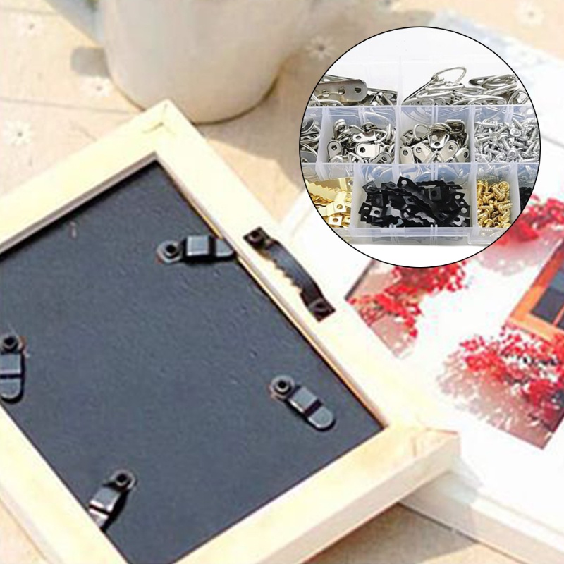 Set 415 Móc Treo Ảnh Kèm Ốc Vít Hình Chữ D Chịu Lực Tốt