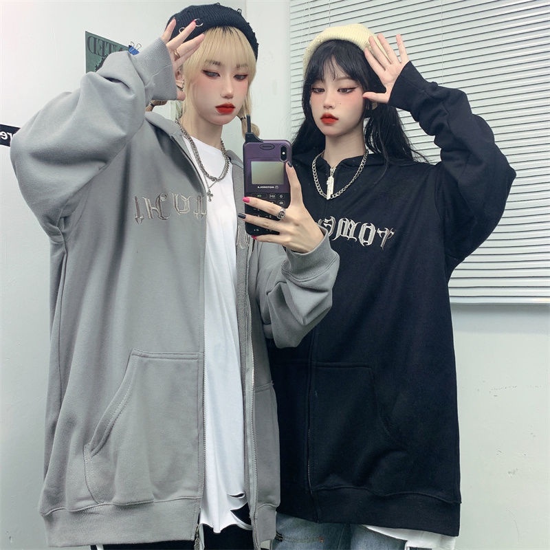 ZHELIHANGFEI Áo len dệt kim thêu tay dài cổ chữ retro