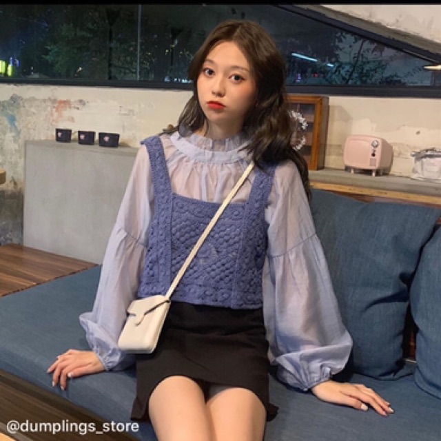 Set áo voan + áo len