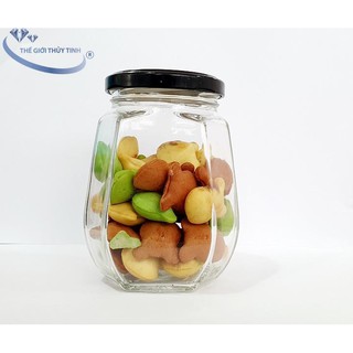 Combo 8 Hũ Thủy Tinh Bát Giác 350ML Đựng Mật Ong Và Thực Phẩm Cẩm Đạt