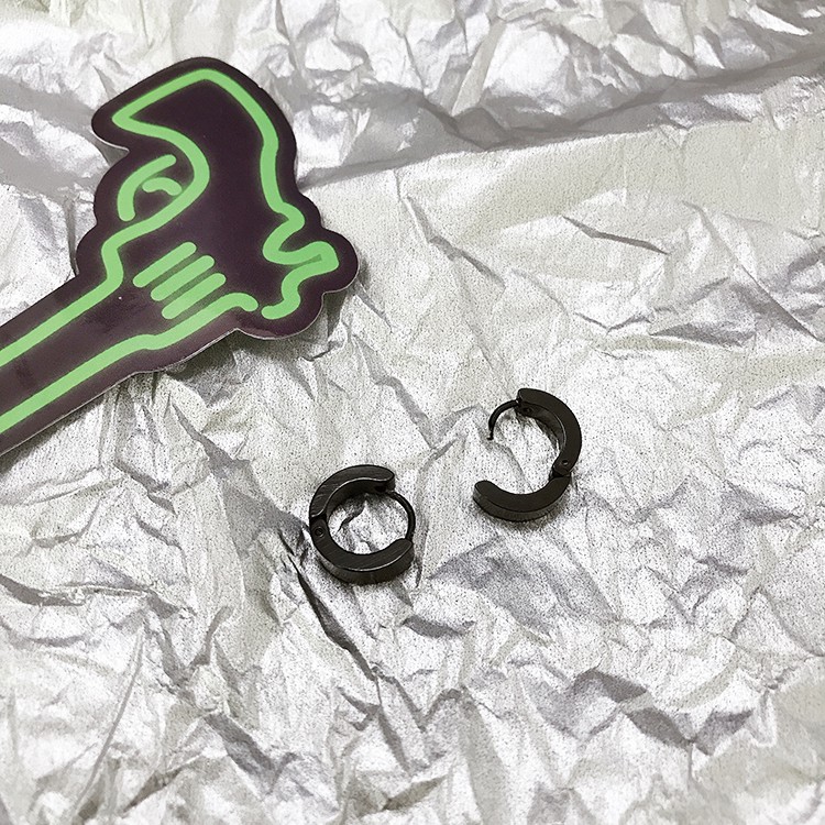 Khuyên tai thép titan thời trang hip hop đơn giản