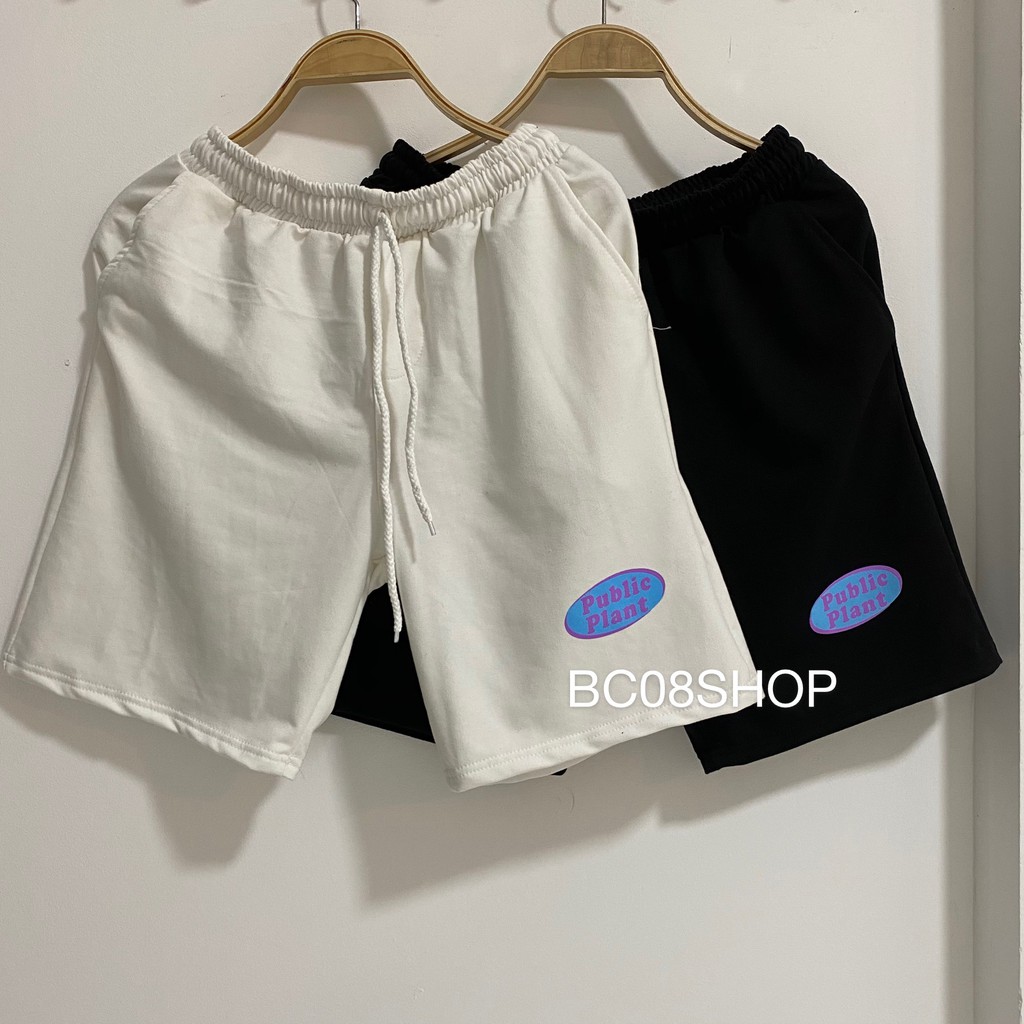[Mã FAMAYWA giảm 10K đơn 50K] Quần Short Thun Nam Nữ Public Plant Unisex 2 màu Đen Trắng BC159 | BigBuy360 - bigbuy360.vn
