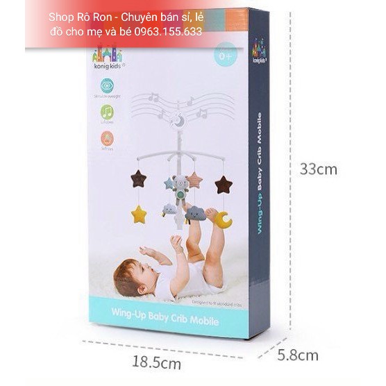 BỘ TREO NÔI CŨI TỰ XOAY, PHÁT NHẠC KONIG KIDS