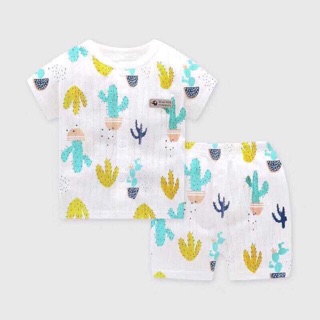 Bộ cotton giấy cộc tay cho bé
