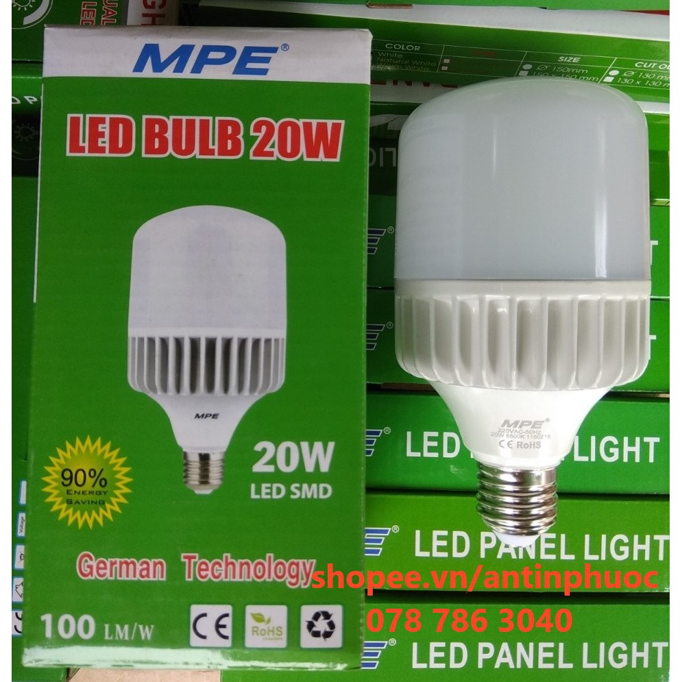 Bóng đèn led thân nhôm MPE 20w - led trụ 20w MPE  chất lượng cao .