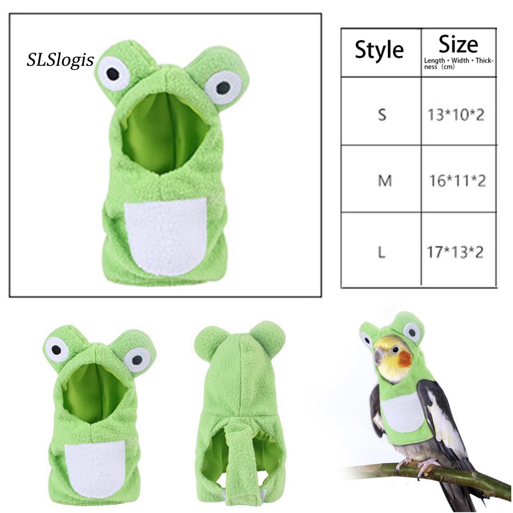 Áo Khoác Mùa Đông Ấm Áp Có Nón Hình Ếch Dễ Thương Cho Vẹt