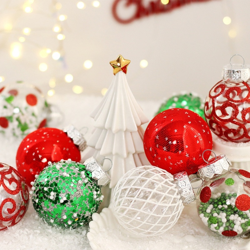 Set 25 Quả Cầu Tròn Có Đèn Sang Trọng Treo Trang Trí Cây Thông Noel