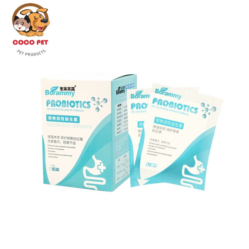 Men Vi Sinh, Men Tiêu Hóa Cho Chó Mèo Borammy Probiotics Ngăn Ngừa Hỗ Trợ Đường Tiêu Hóa, Viêm Đường Ruột (gói 5g)