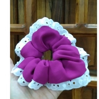 Cột tóc scrunchie mặt trời tím