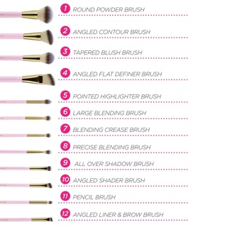 BỘ CỌ BH COSMETICS PINK STUDDED ELEGANCE 12 CÂY