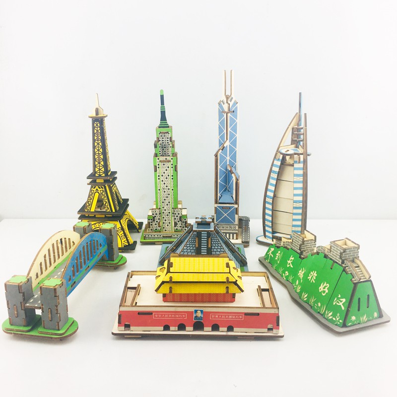 Đồ chơi lắp ráp gỗ 3D Mô hình Empire State Building Laser TB-A025