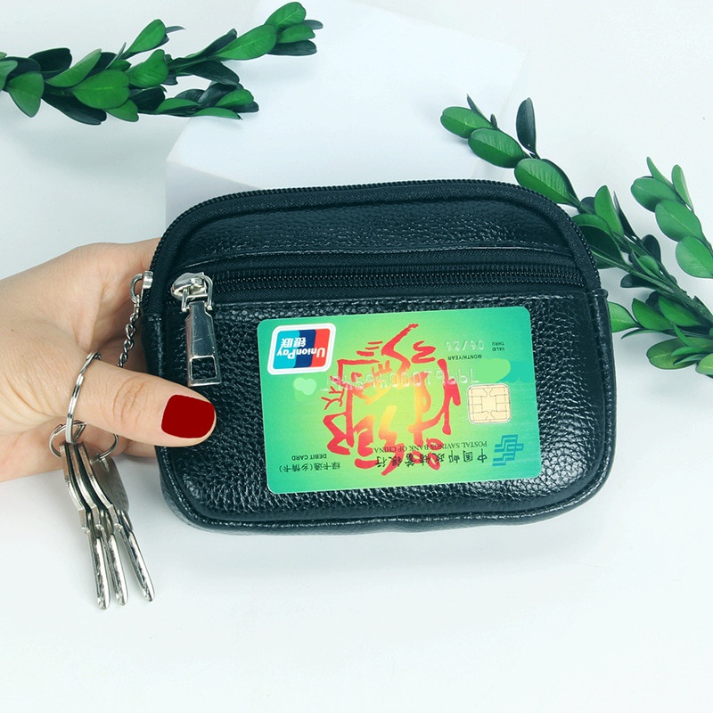 Ví Da PU Mini Có Khóa Kéo Thời Trang Cho Nữ