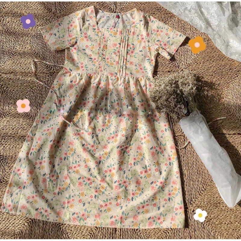 Váy babydoll hoa nhí dáng dài - Đầm babydoll đầm hoa nhí
