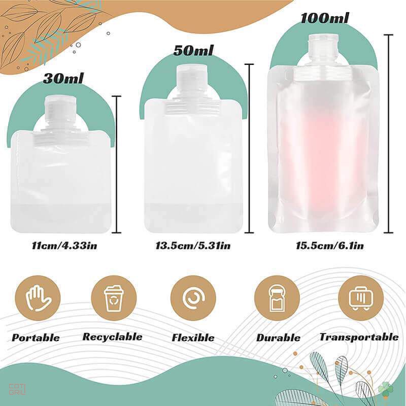 Túi đựng mỹ phẩm 30/50/100ml tiện dụng khi đi du lịch