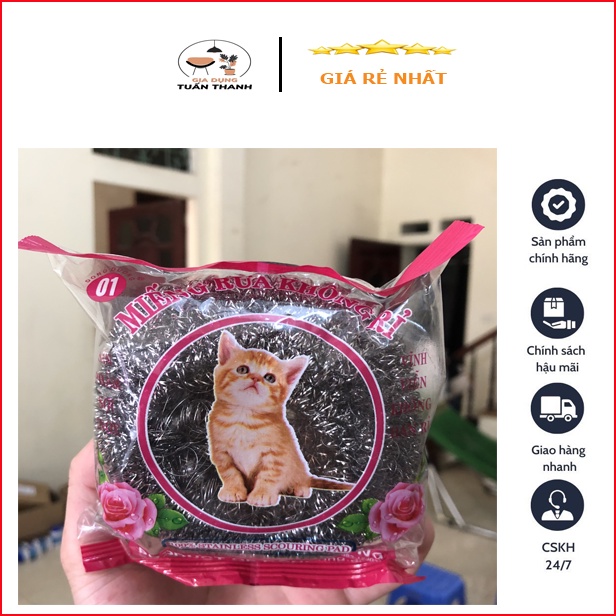 Miếng cọ xoong nồi không rỉ . Miếng cọ xong con mèo
