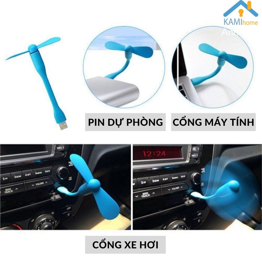 Quạt cổng USB Pin dự phòng Cổng máy tính Ô tô cầm tay mini 8.5*14cm mã 17027