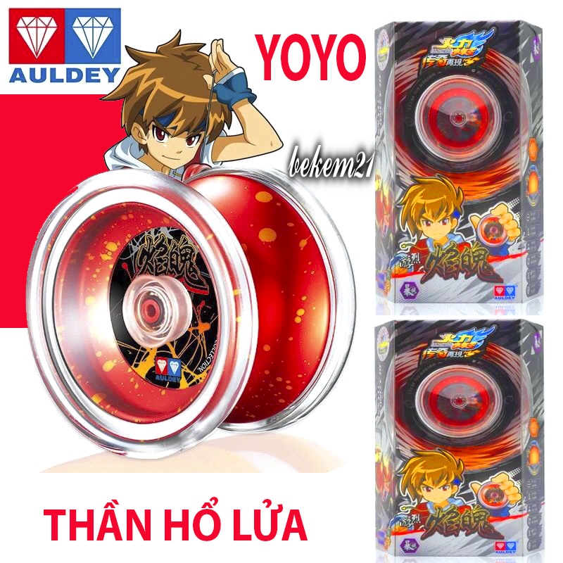 ►✧∋Đồ chơi con quay tuyệt đỉnh YOYO màu đỏ Thần Hổ Lửa Xích Hỏa Long cao cấp bằng nhựa trẻ em