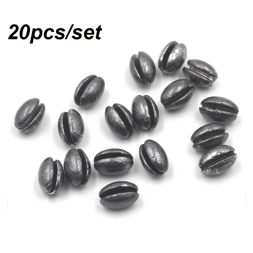 MUVAKO Bộ 20 Dây Câu Cá Bằng Chì Hở Lỗ Hình Tròn Chuyên Dụng